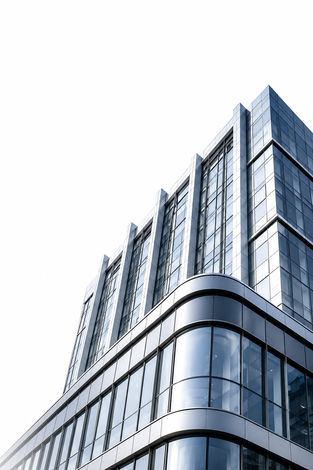 Glass curtain wall facade with aluminium panels (illustrative)